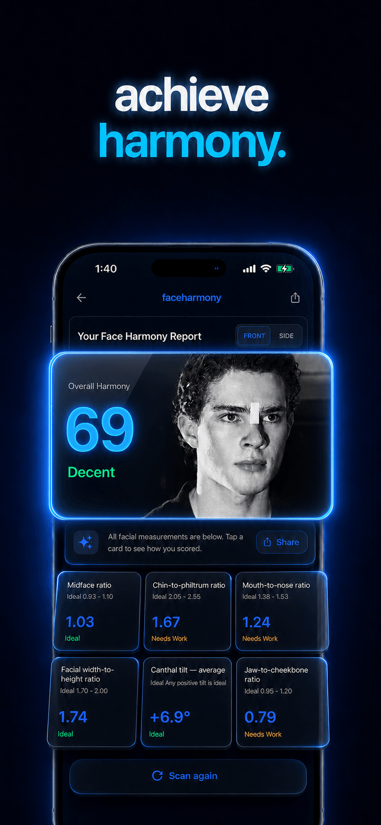Clav face harmony report: Achieve harmony